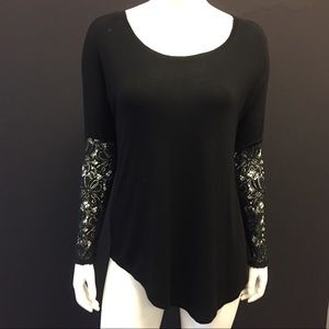 Bordeaux Long Sleeve Lace Knot Top